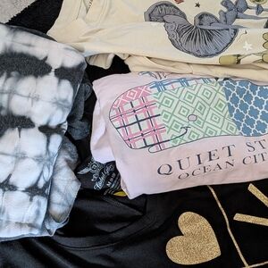 Faded Glory Black Long Sleeve with Gold Heart